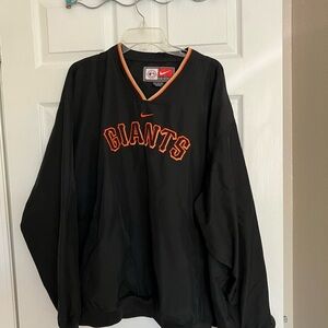 Nike Black V-Neck Jacket with Orange Trim